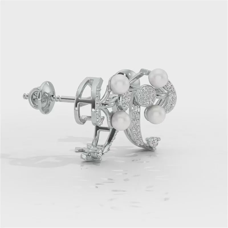 Little Shine Silver Earrings - White Gold Video