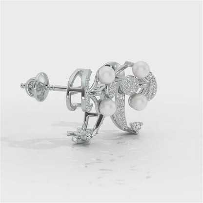 Little Shine Silver Earrings - White Gold Video