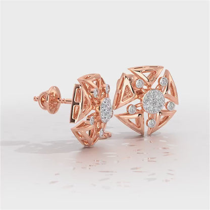 Blitz Bloom Silver Earrings - Rose Gold Video