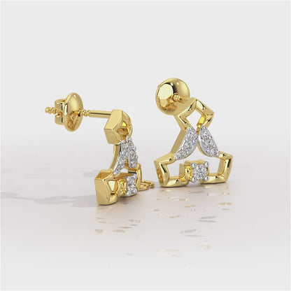 Holding Shine Silver Earrings - Yellow Gold Video