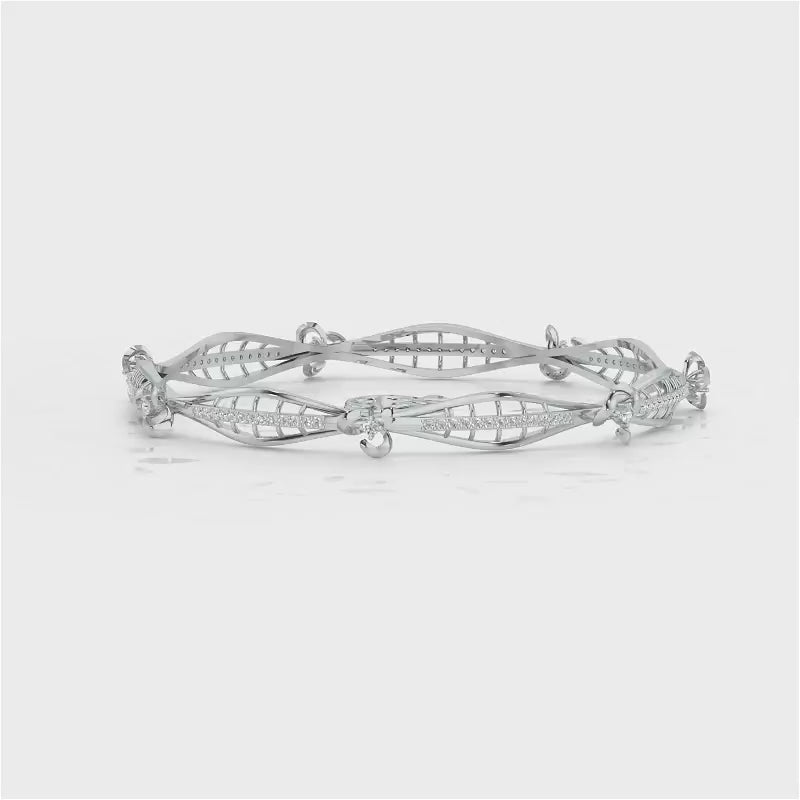 Immaculate Silver Bangles - White Gold Video