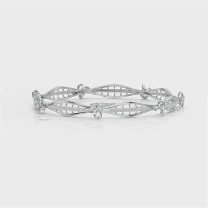 Immaculate Silver Bangles - White Gold Video