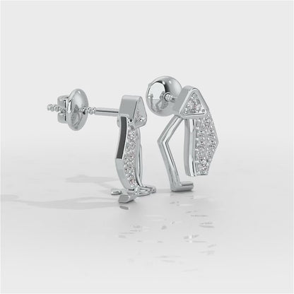 Sprakling Key Silver Earrings - White Gold Video