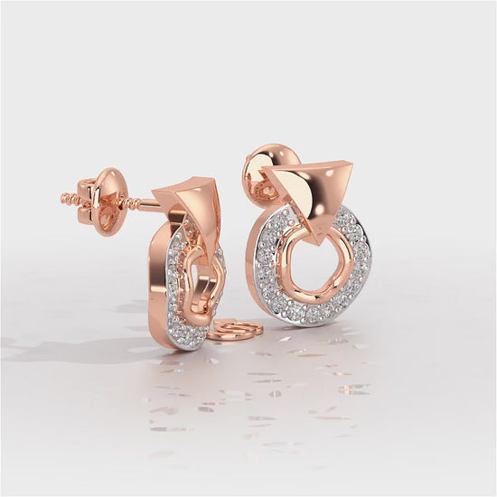 Galactic Halo Silver Earrings - Rose Gold Video