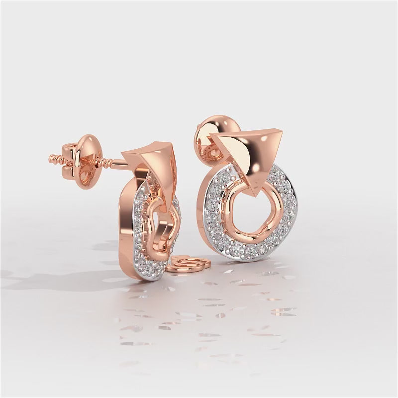 Galactic Halo Silver Earrings - Rose Gold Video