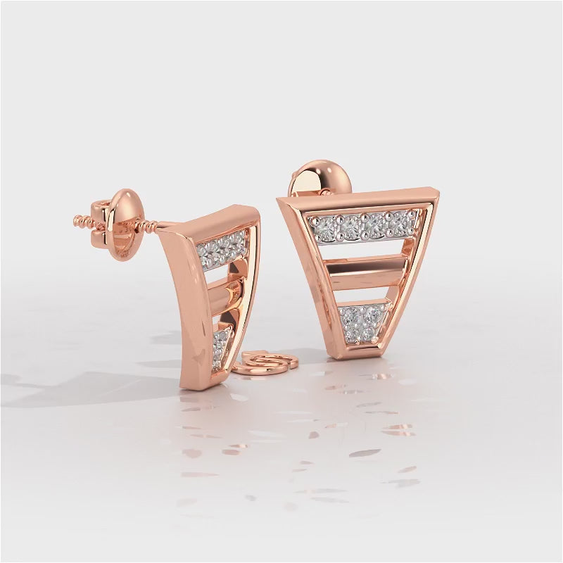 Twinkling Temptations Silver Earrings - Rose Gold Video