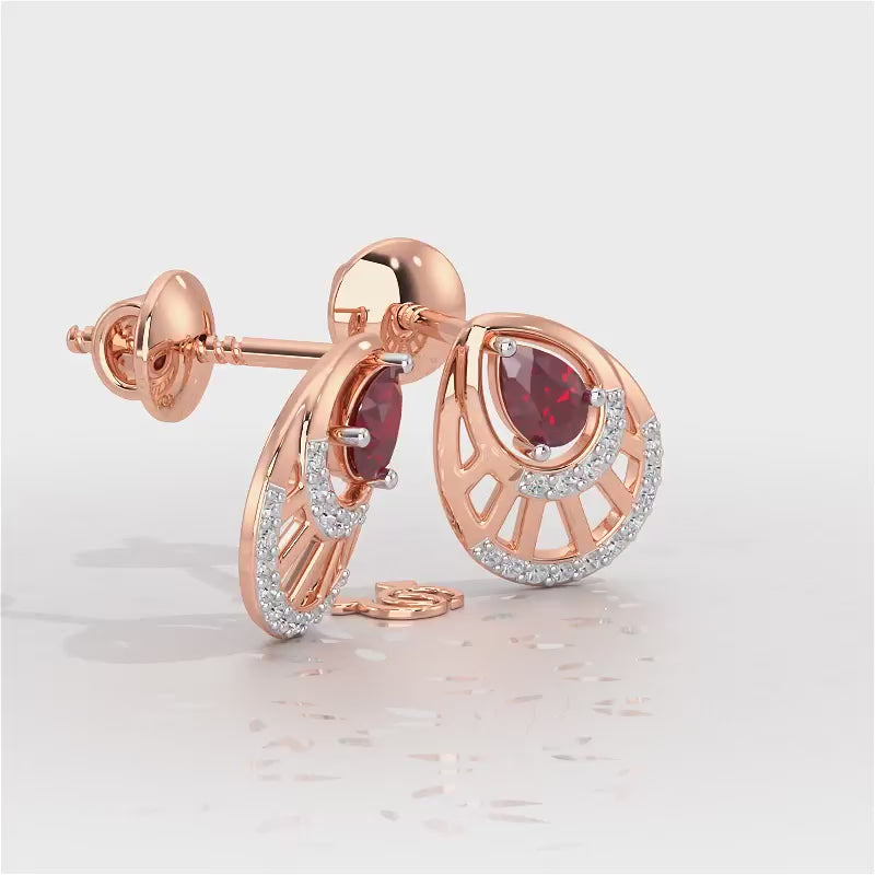 Adele Drop Silver Earrings - Rose Gold Video