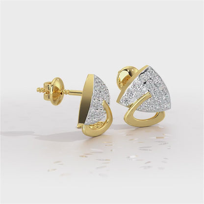 Soulmate Studs Silver Earrings - Yellow Gold Video