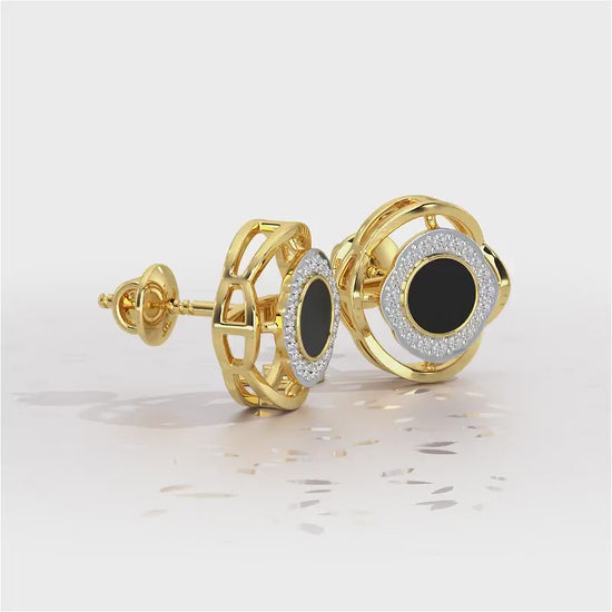 White Beauty Silver Earrings - Yellow Gold Video