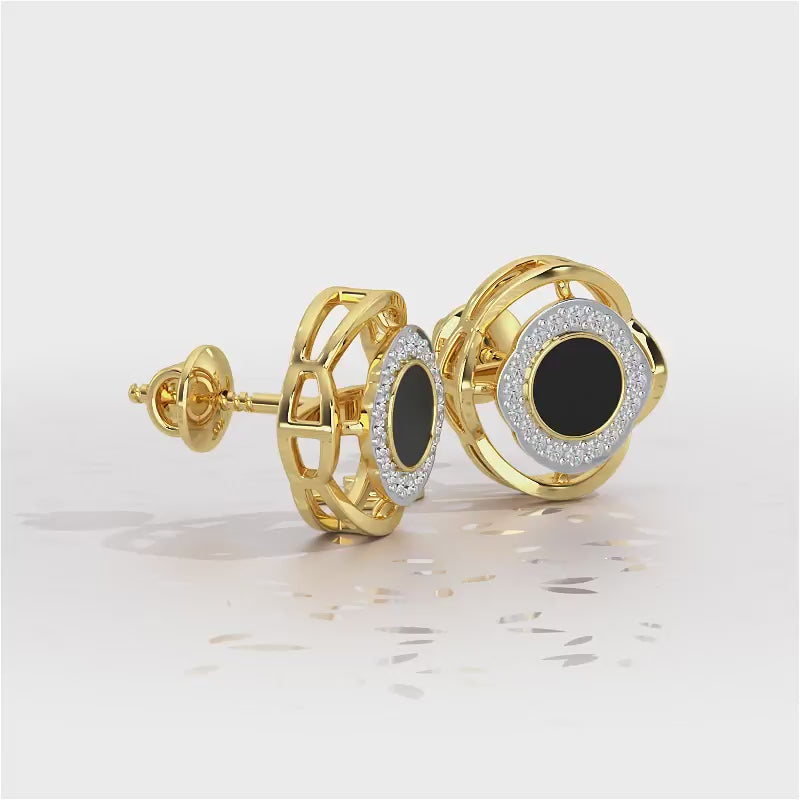 White Beauty Silver Earrings - Yellow Gold Video