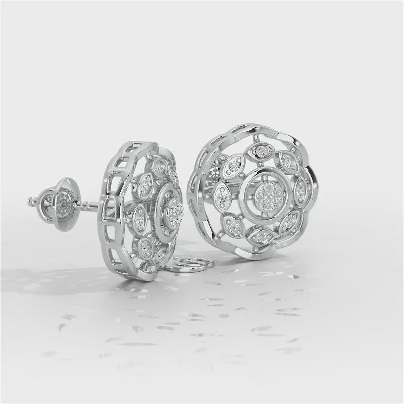 Beau Bloom Silver Earrings - White Gold Video