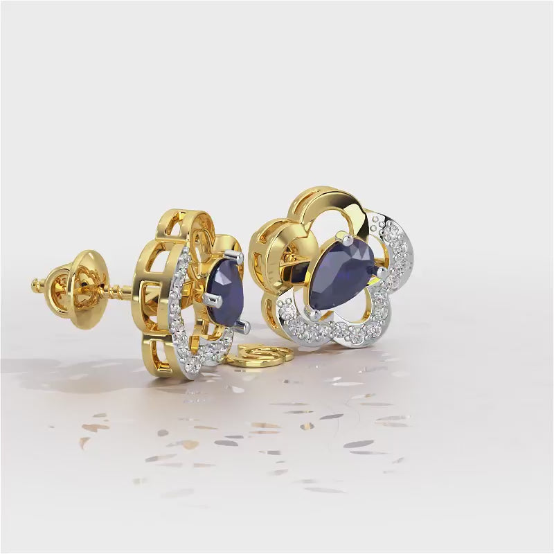 In Bloom Silver Earrings - Yellow Gold Video