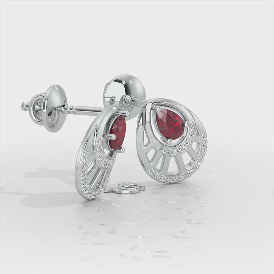 Adele Drop Silver Earrings - White Gold Video