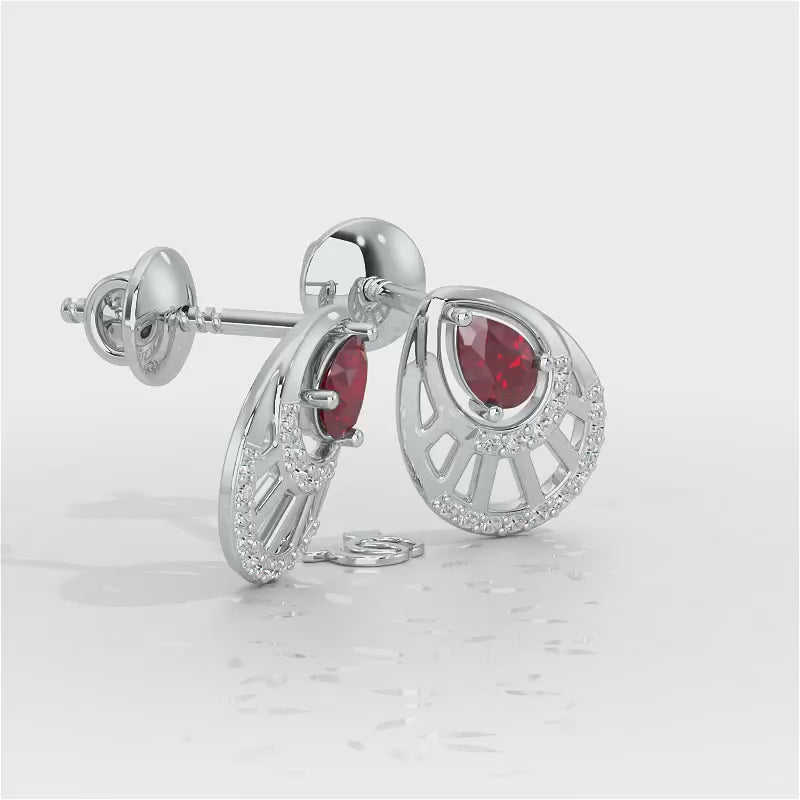 Adele Drop Silver Earrings - White Gold Video