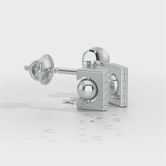 Exquisite Enchantment Silver Stud Earrings - White Gold Video
