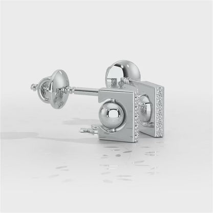 Exquisite Enchantment Silver Stud Earrings - White Gold Video