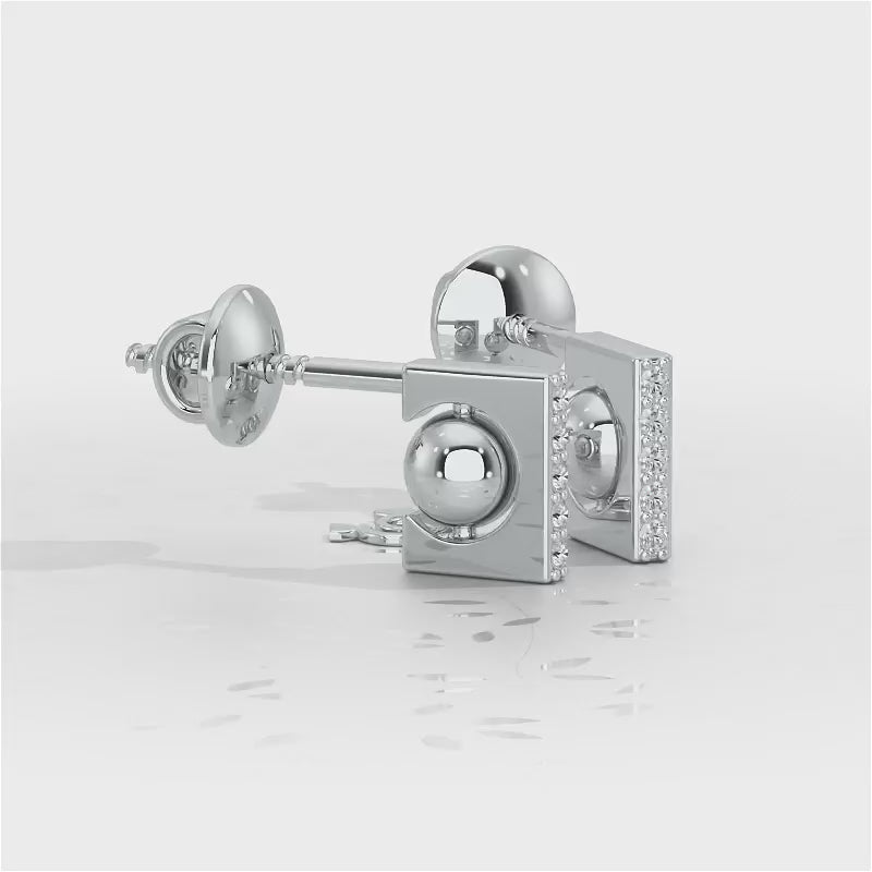Exquisite Enchantment Silver Stud Earrings - White Gold Video