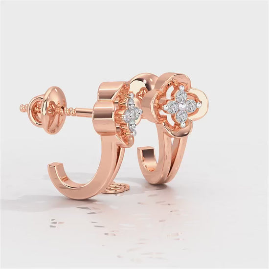 Subtle Silver Bali Earrings - Rose Gold Video