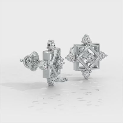 Mandala Silver Earrings - White Gold Video