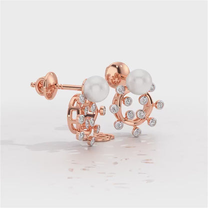 Shinwise Silver Pearl Earrings - Rose Gold Video