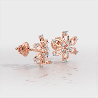 Mystic Flower Silver Earrings - Rose Gold Video