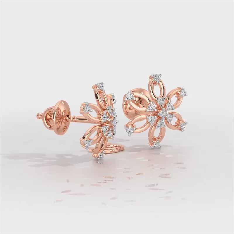 Mystic Flower Silver Earrings - Rose Gold Video
