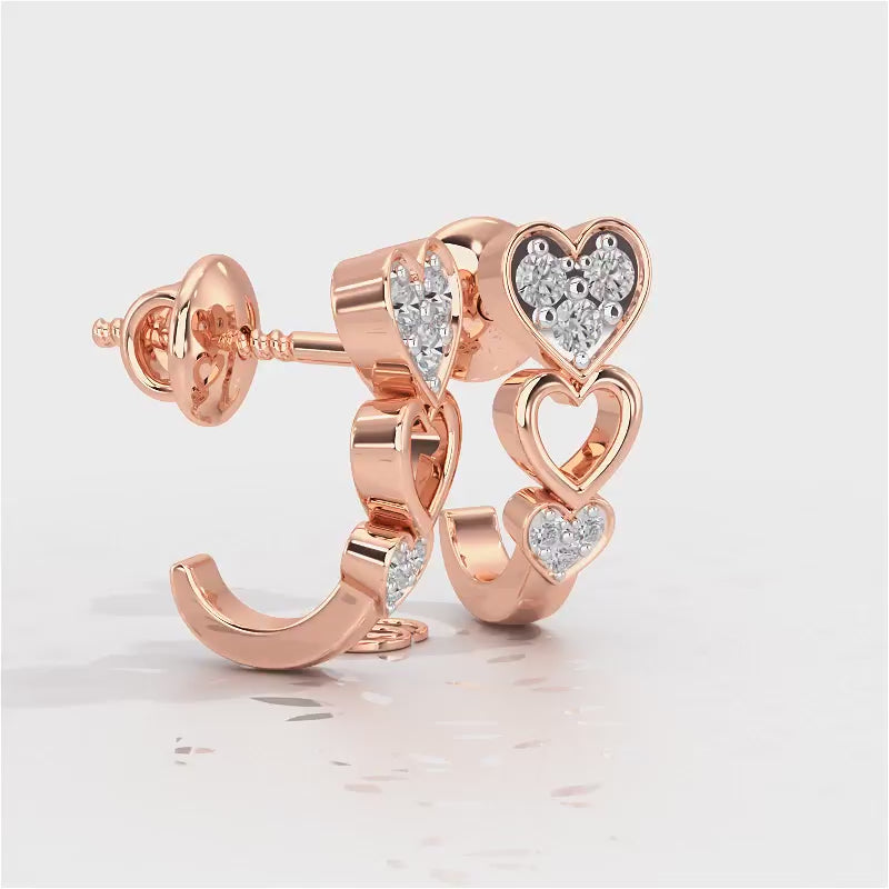 Heartily Silver Bali Earrings - Rose Gold Video