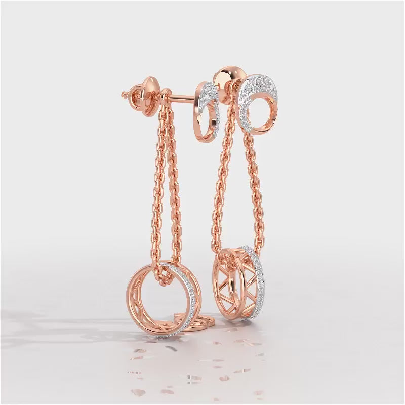 Exquisite Exuberance Silver Drop Earrings - Rose Gold Video
