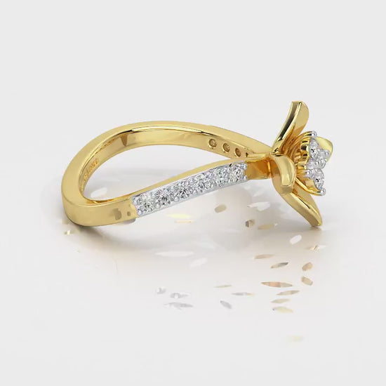 Rustic Bloom Silver Ring - Yellow Gold Video