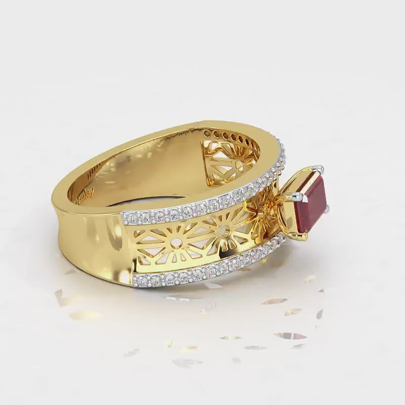 Panache Silver Ring - Yellow Gold Video