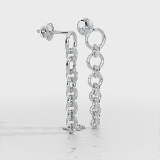 Captivating Crescendo Silver Stud Earrings - White Gold Video