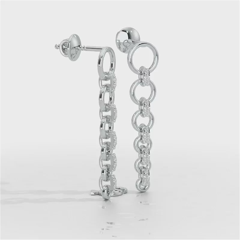 Captivating Crescendo Silver Stud Earrings - White Gold Video
