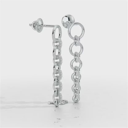 Captivating Crescendo Silver Stud Earrings - White Gold Video