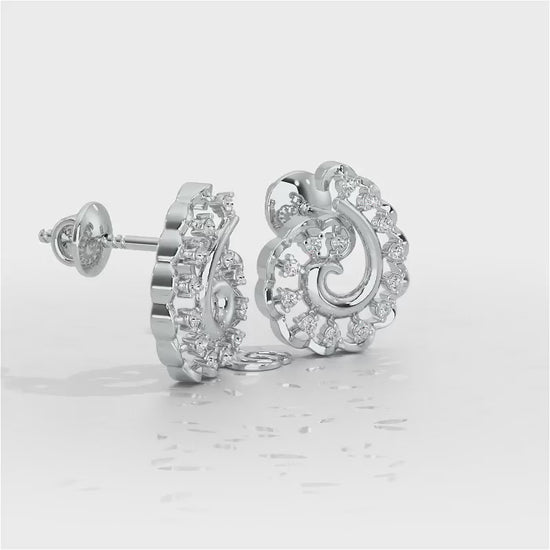 Elegant Twist Silver Earrings - White Gold Video