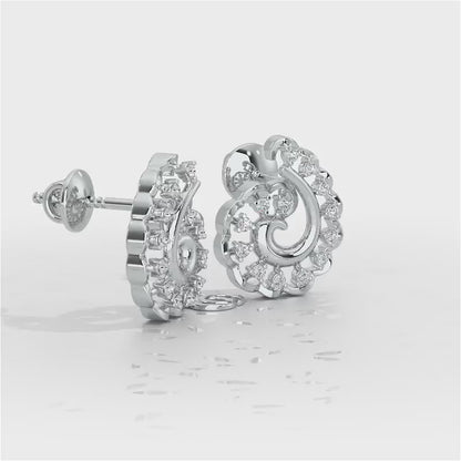 Elegant Twist Silver Earrings - White Gold Video