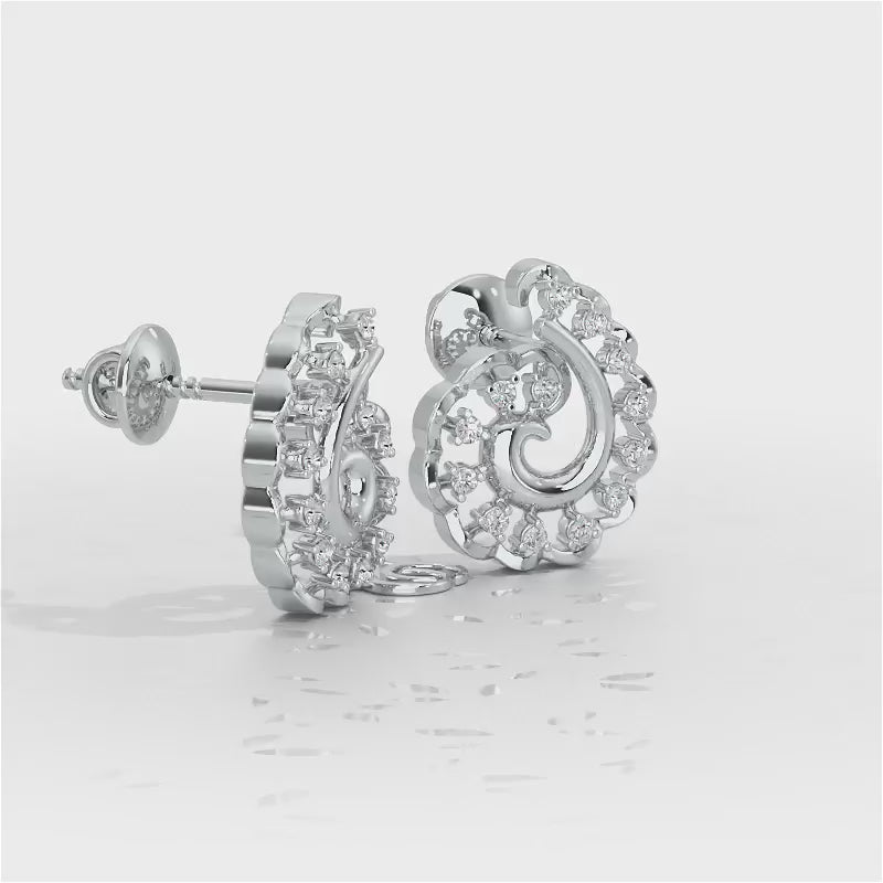 Elegant Twist Silver Earrings - White Gold Video