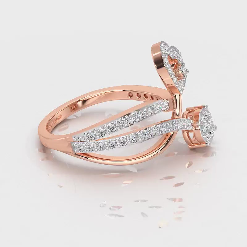 Heart Gloria Silver Ring - Rose Gold Video