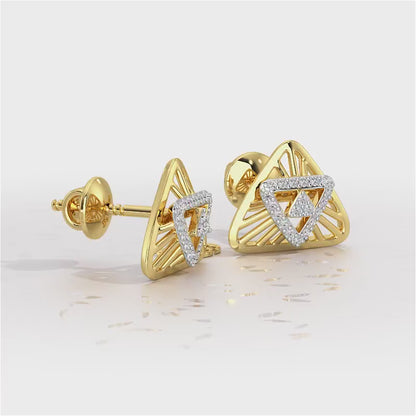 Trigon Mandala Silver Earrings - Yellow Gold Video