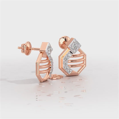 Glittering Sieve Silver Earrings - Rose Gold Video