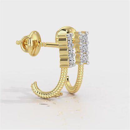 Simple Silver Bali Earrings - Yellow Gold Video