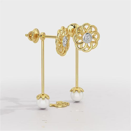 Dazzling Devotion Silver Drop Earrings - Yellow Gold Video