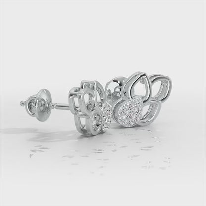 Ethereal Emotions Silver Stud Earrings - White Gold Video