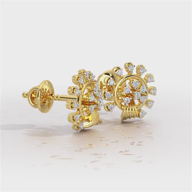 Divine Shine Silver Earrings - Yellow Gold Video