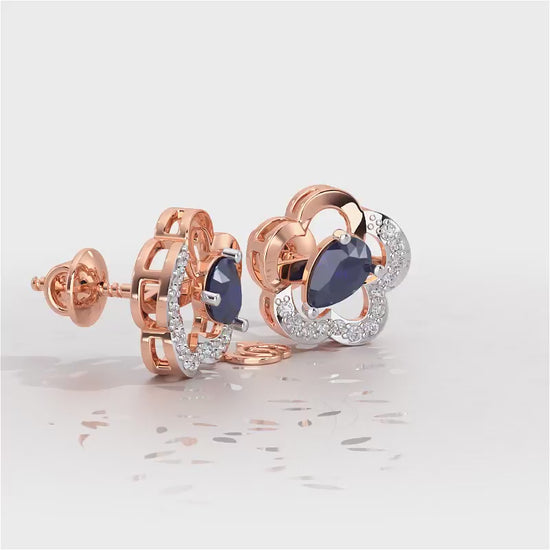 In Bloom Silver Earrings - Rose Gold Video
