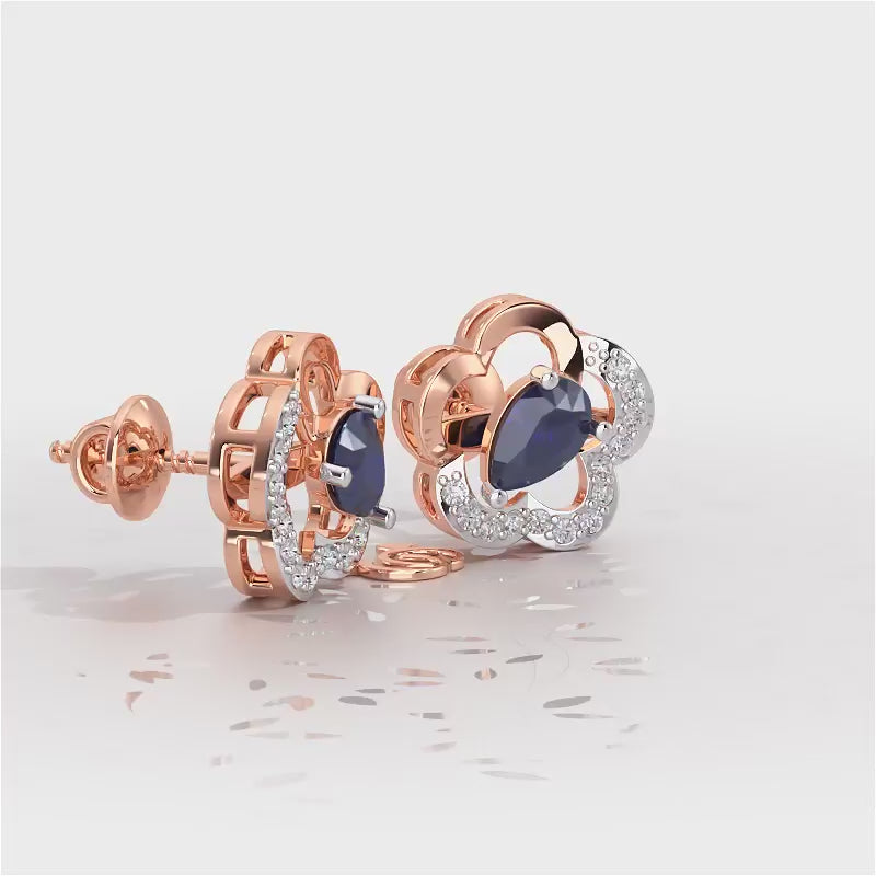 In Bloom Silver Earrings - Rose Gold Video