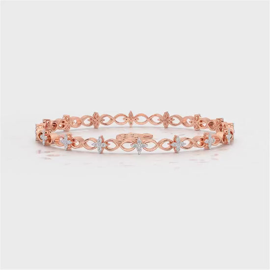 Blooming Flower Bangles - Rose Gold Video