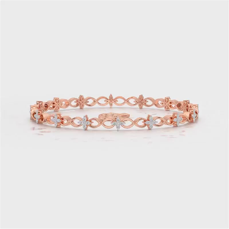 Blooming Flower Bangles - Rose Gold Video