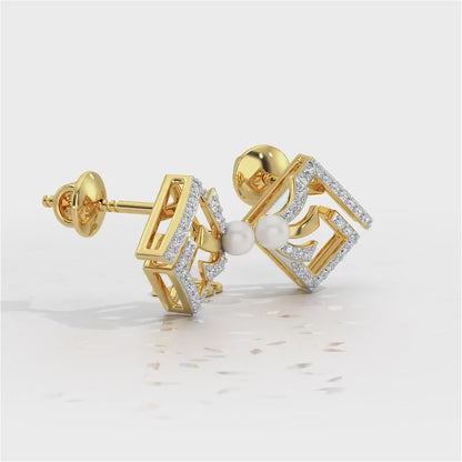 Spinguard Silver Pearl Earrings - Yellow Gold Video