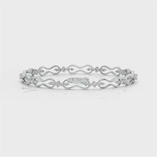 Captivating Silver Bangles - White Gold Video