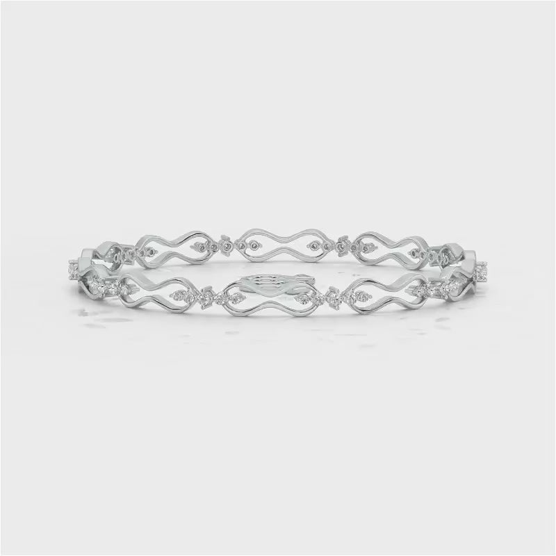 Captivating Silver Bangles - White Gold Video